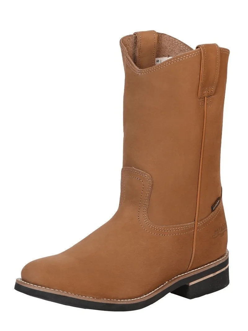Men's Nubuck Leather Work Boots Without Steel Toe 'Establo' Cinnamon Color 303