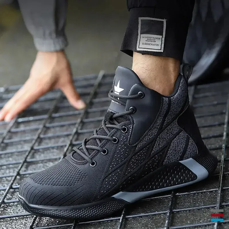 Men's Work Shoes Steel Toe Anti-Puncture Safety Shoes Man Comfortable Lightweight Fashion Men's Safety Shoes Men's Work Boots
