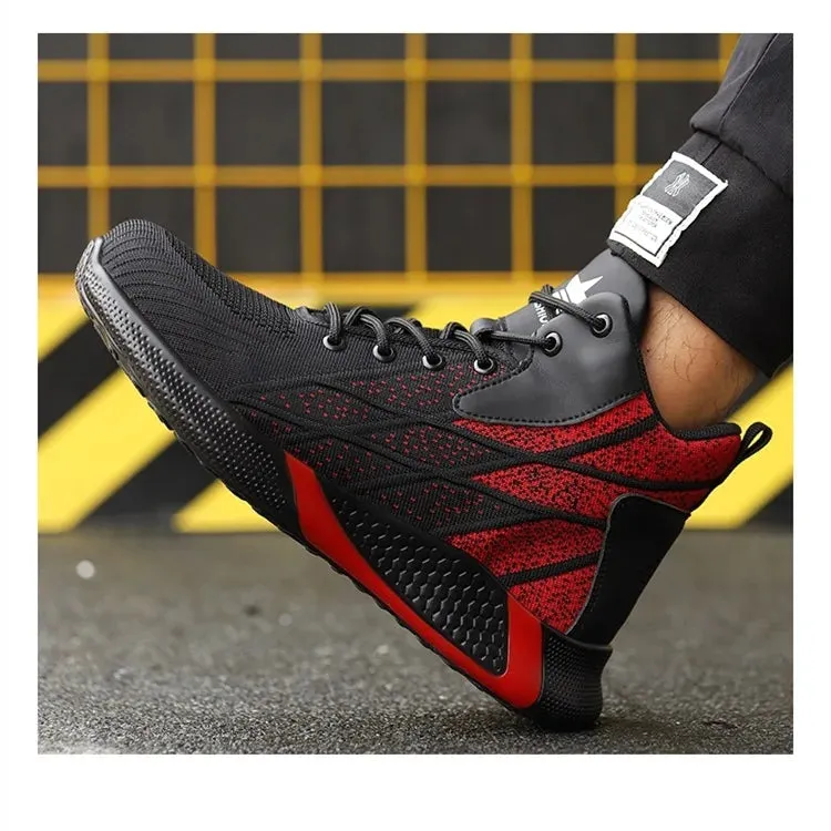 Men's Work Shoes Steel Toe Anti-Puncture Safety Shoes Man Comfortable Lightweight Fashion Men's Safety Shoes Men's Work Boots