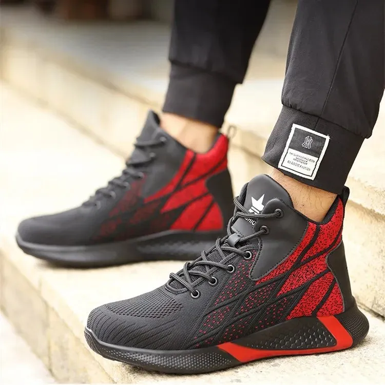 Men's Work Shoes Steel Toe Anti-Puncture Safety Shoes Man Comfortable Lightweight Fashion Men's Safety Shoes Men's Work Boots