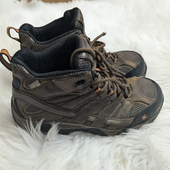 MERRELL Men's MOAB 2 VERTEX MID Waterproof Composite Toe Work Boot Brown Size 9