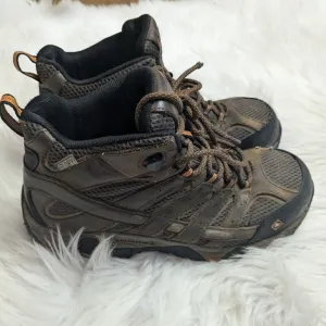 MERRELL Men's MOAB 2 VERTEX MID Waterproof Composite Toe Work Boot Brown Size 9