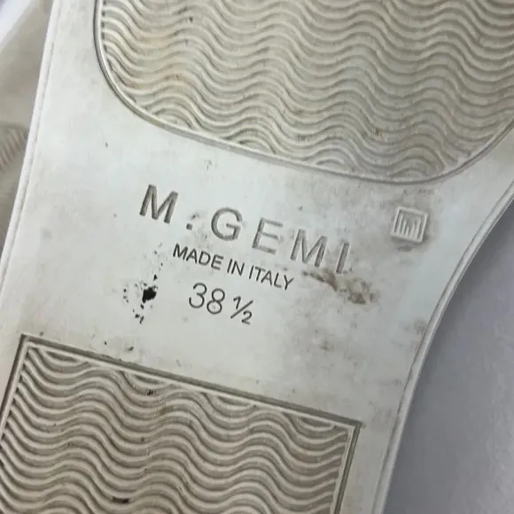 M. Gemi The Palestra White Leather Lace Up Sneakers size 38 1/2 made in Italy