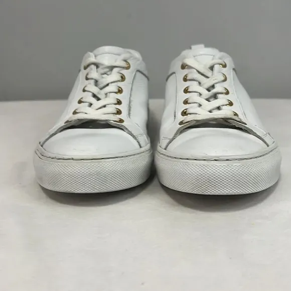 M. Gemi The Palestra White Leather Lace Up Sneakers size 38 1/2 made in Italy
