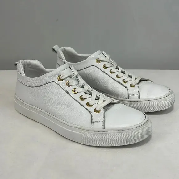 M. Gemi The Palestra White Leather Lace Up Sneakers size 38 1/2 made in Italy