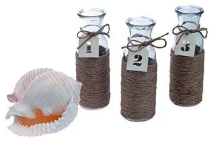 Nautical Style Jute Wrapped Vase Set