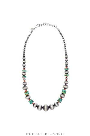 Necklace, Desert Pearl, Turquoise & Mixed Stones, Graduated, Hallmark, Contemporary 20", 3517
