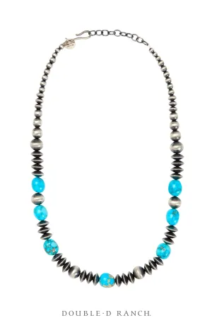 Necklace, Desert Pearls, Turquoise 26", Hallmarked, Contemporary, 3348