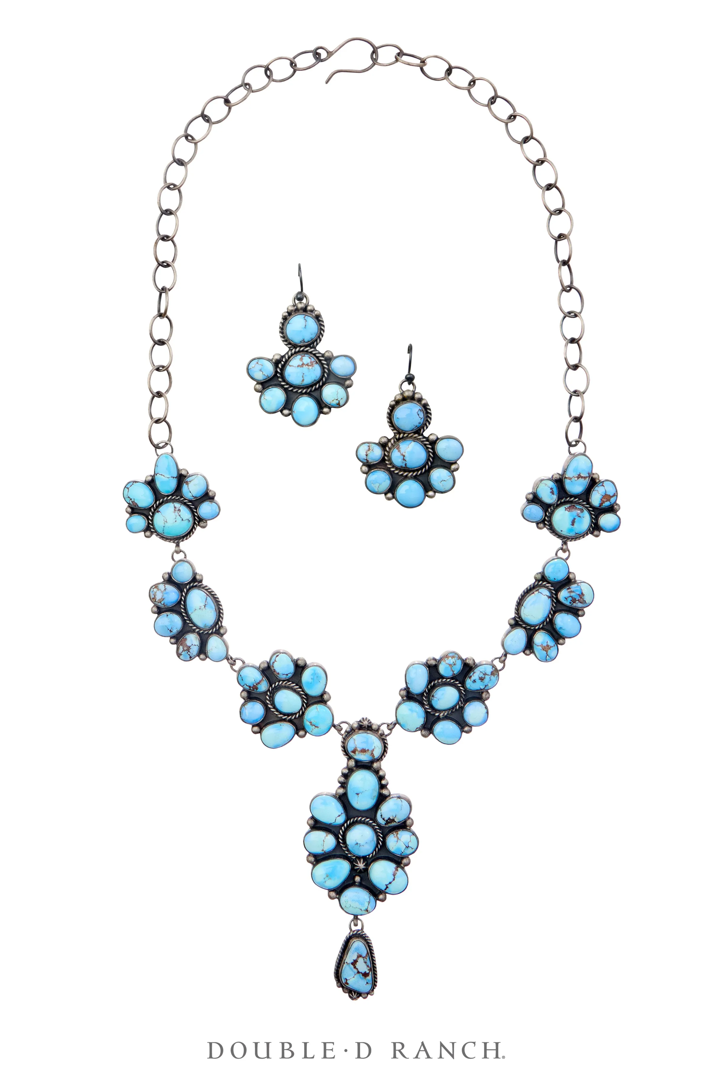 Necklace, Statement, Turquoise, Golden Hills, Matching Earrings, Hallmark, Contemporary, 3526