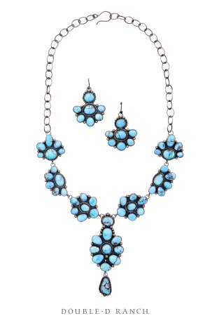 Necklace, Statement, Turquoise, Golden Hills, Matching Earrings, Hallmark, Contemporary, 3526