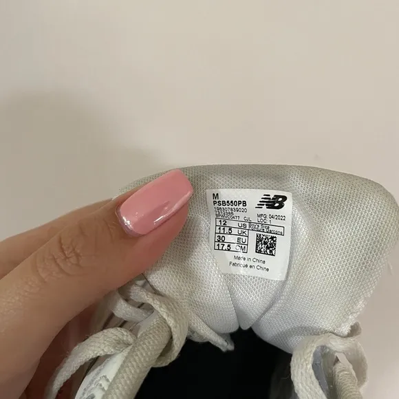 New Balance 550 White Sneaker Size 12 Toddler