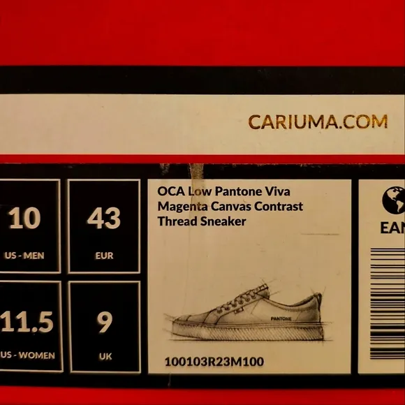 New Cariuma X Pantone Viva Magenta OCA Low Canvas Contrast Thread Sneaker 10M