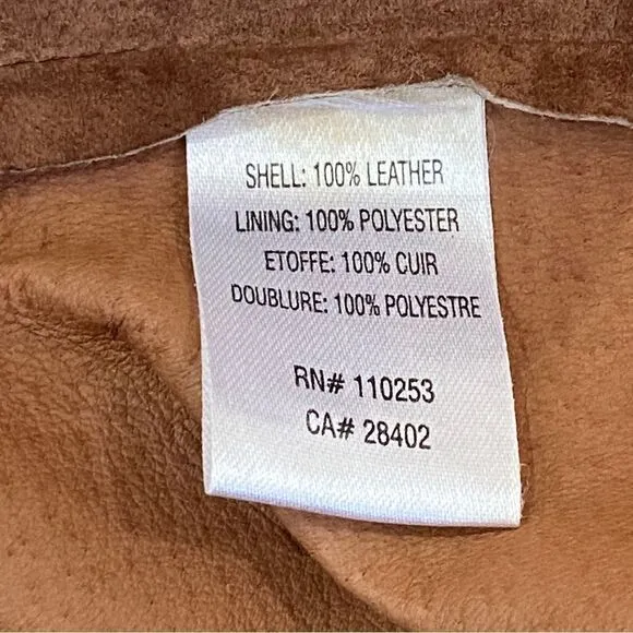 New Frontier Embroidered Scalloped Trim 100% Leather A-Line Skirt Sz 8