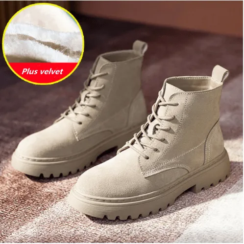 New Martin Boots Women's British Style Frosted Leather Women's