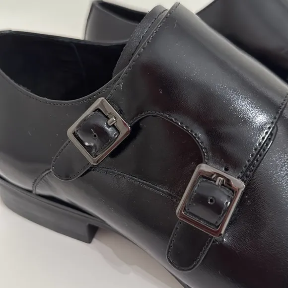 NEW STACY ADAMS Gordon Toe Monk Strap Dress Shoes Men 11M Black Patent Leather