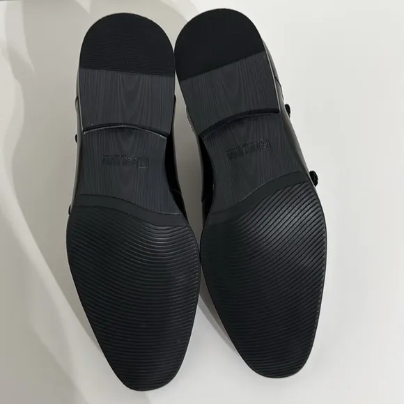 NEW STACY ADAMS Gordon Toe Monk Strap Dress Shoes Men 11M Black Patent Leather