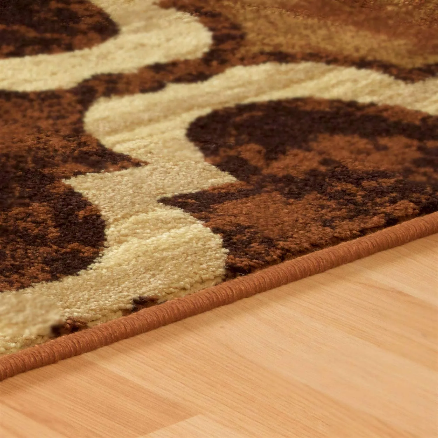 New Superior Modern Viking Collection, 8mm Pile Height with Jute Backing, Geometric Trellis Pattern, Anti-Static Area Rugs - Coffee, 2' x 3' Rug