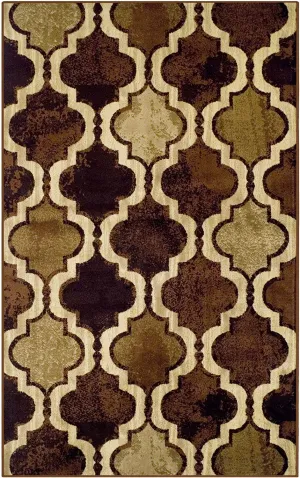 New Superior Modern Viking Collection, 8mm Pile Height with Jute Backing, Geometric Trellis Pattern, Anti-Static Area Rugs - Coffee, 2' x 3' Rug