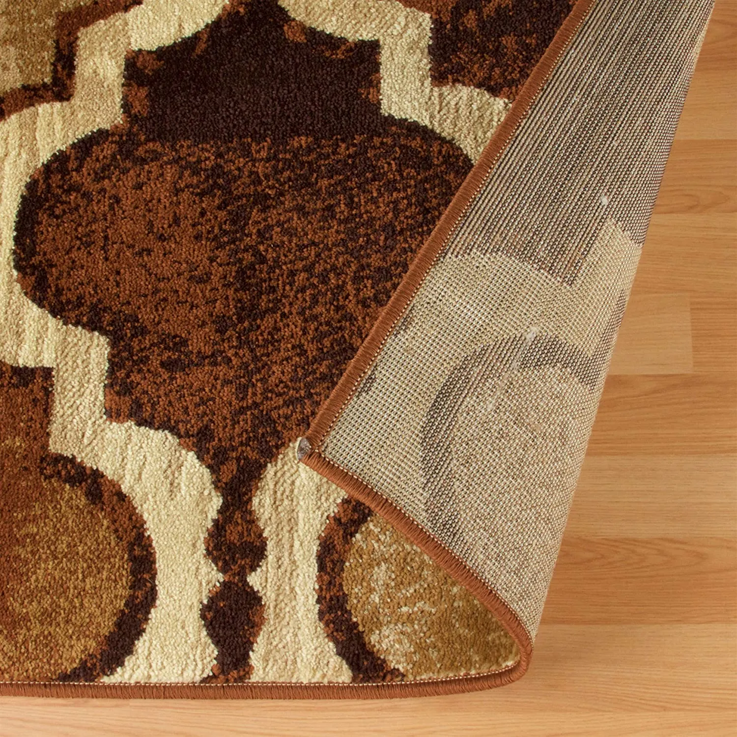 New Superior Modern Viking Collection, 8mm Pile Height with Jute Backing, Geometric Trellis Pattern, Anti-Static Area Rugs - Coffee, 2' x 3' Rug