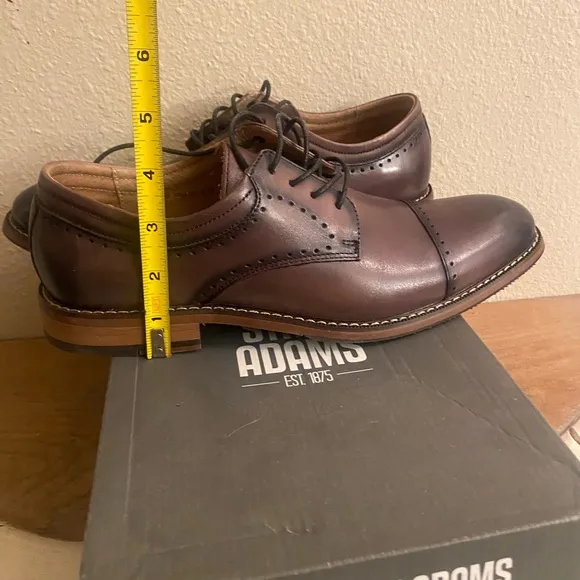 NIB Stacy Adams Flemming Grey Leather Dress Oxford Shoes
