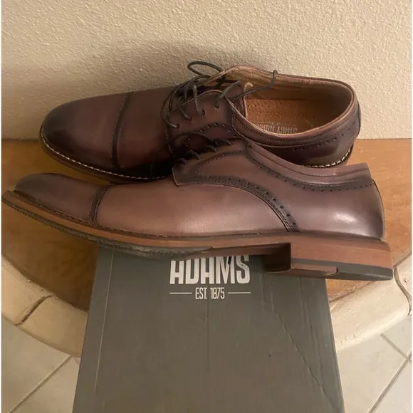 NIB Stacy Adams Flemming Grey Leather Dress Oxford Shoes