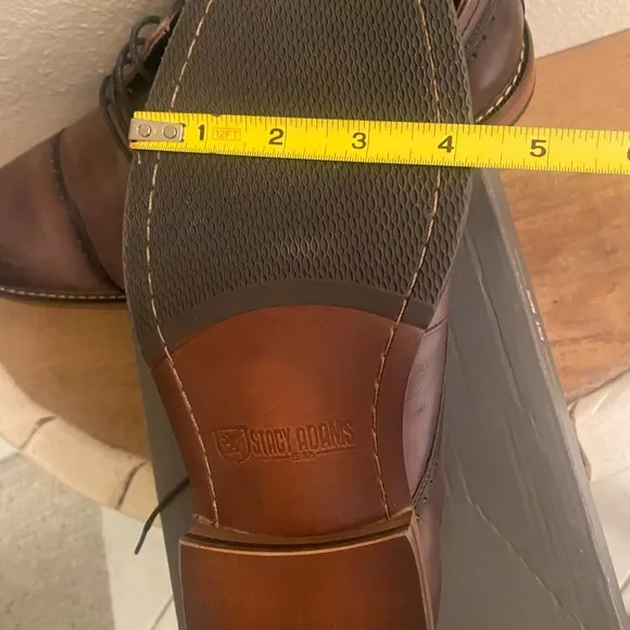 NIB Stacy Adams Flemming Grey Leather Dress Oxford Shoes