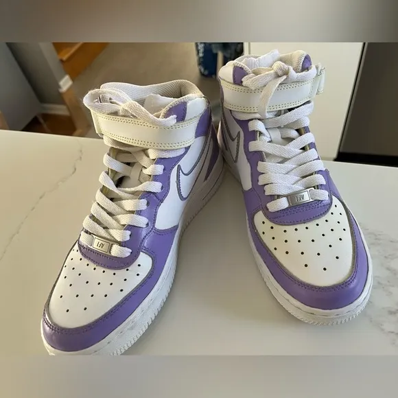 Nike AF1 mid 06 GS white with custom paint.  Boys youth size 5.5/womens 7.5