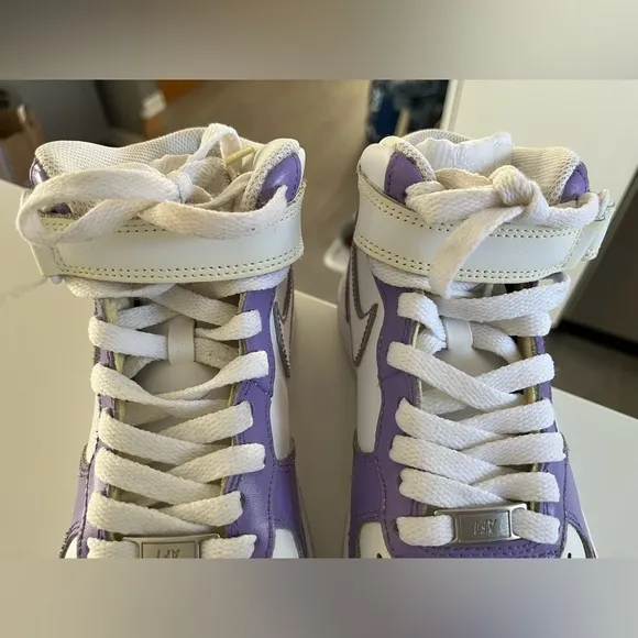 Nike AF1 mid 06 GS white with custom paint.  Boys youth size 5.5/womens 7.5