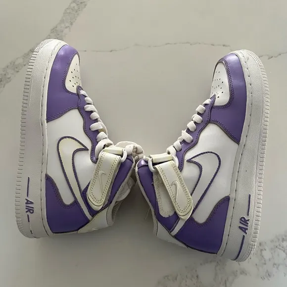 Nike AF1 mid 06 GS white with custom paint.  Boys youth size 5.5/womens 7.5