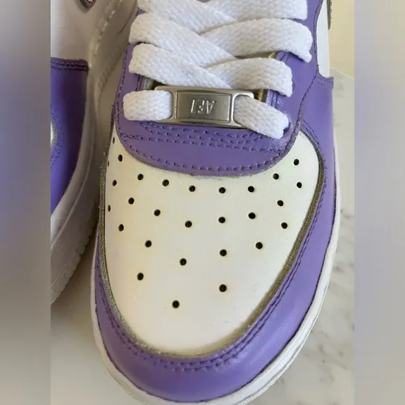 Nike AF1 mid 06 GS white with custom paint.  Boys youth size 5.5/womens 7.5