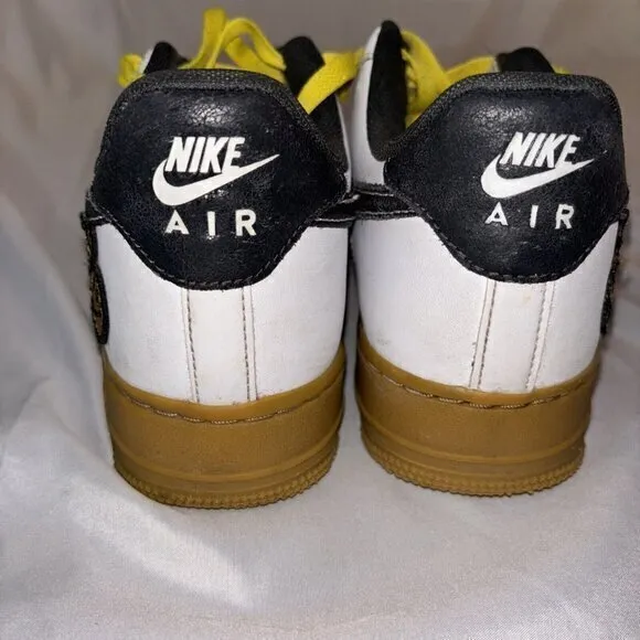 Nike Air Force 1 '07 LV8 &quot;Go the Extra‎ Smile&quot; Gum Black Yellow Mens Sz 8 EUC