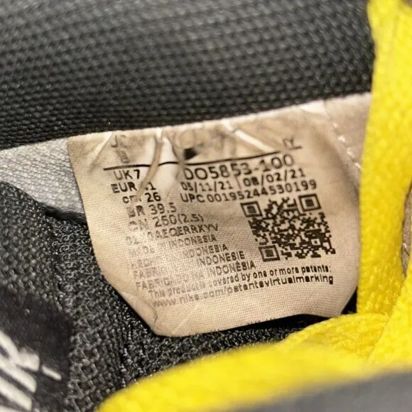 Nike Air Force 1 '07 LV8 &quot;Go the Extra‎ Smile&quot; Gum Black Yellow Mens Sz 8 EUC