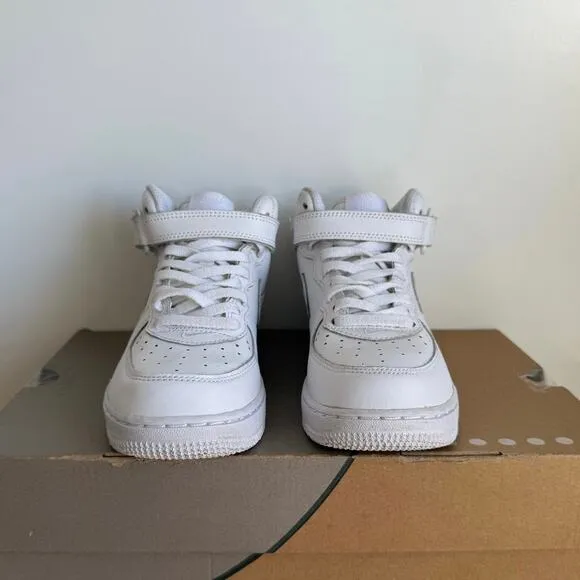 Nike Air Force 1 Mid ‘Triple White’ Kids Sneakers - SZ 1 Y