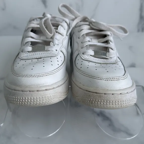Nike Air Force 1 White Leather Shoes DH2920-111 Size 4Y Unisex