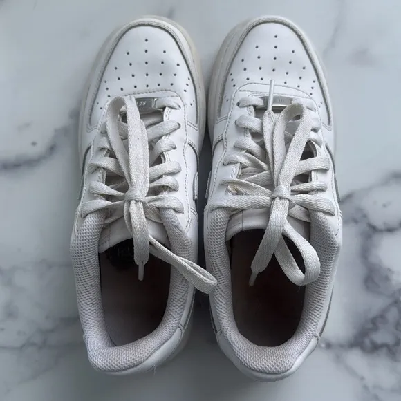 Nike Air Force 1 White Leather Shoes DH2920-111 Size 4Y Unisex