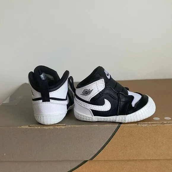 🖤Nike Air Jordan 1 Crib Bootie 'Black White 2.0' Baby Sneakers -SZ 2 C