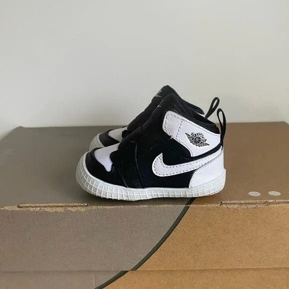 🖤Nike Air Jordan 1 Crib Bootie 'Black White 2.0' Baby Sneakers -SZ 2 C