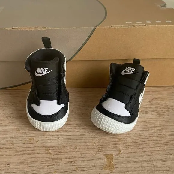 🖤Nike Air Jordan 1 Crib Bootie 'Black White 2.0' Baby Sneakers -SZ 2 C