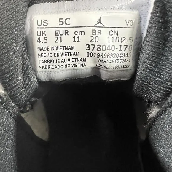 Nike Air Jordan 11 Retro TD 378040-170 ‘Gratitude’ Size 5c  White/Metallic Gold