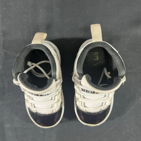 Nike Air Jordan 11 Retro TD 378040-170 ‘Gratitude’ Size 5c  White/Metallic Gold