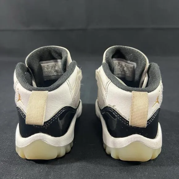 Nike Air Jordan 11 Retro TD 378040-170 ‘Gratitude’ Size 5c  White/Metallic Gold