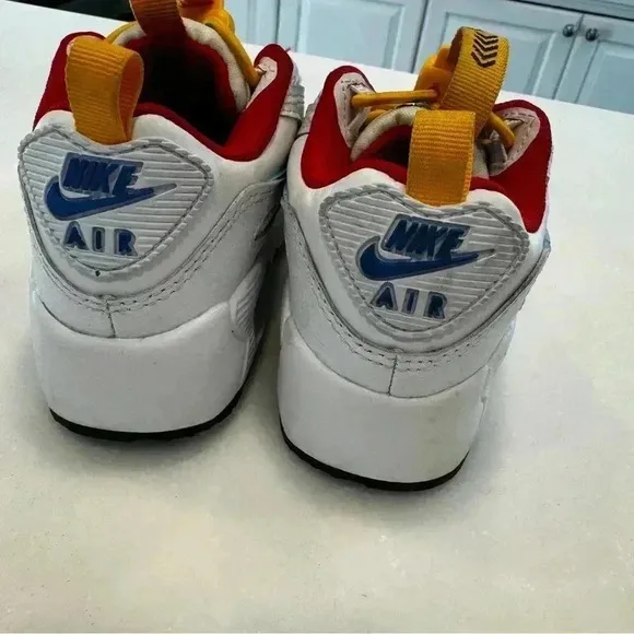 Nike Air Max 90 Toggle Slip On Kids Unisex White Yellow Blue Size 5C