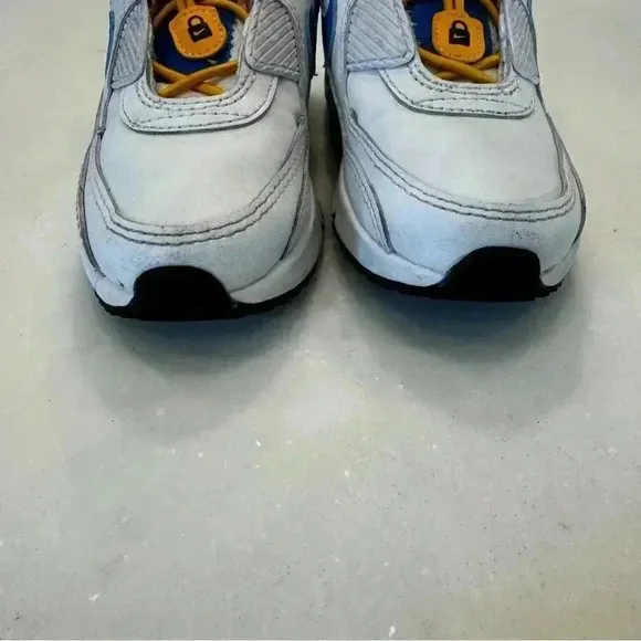 Nike Air Max 90 Toggle Slip On Kids Unisex White Yellow Blue Size 5C