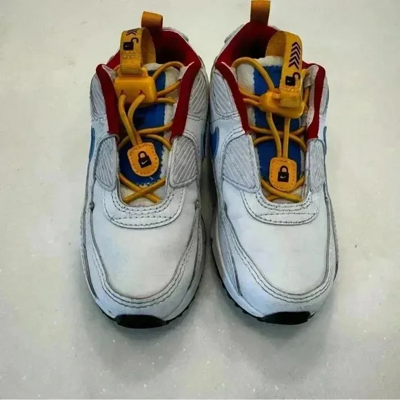 Nike Air Max 90 Toggle Slip On Kids Unisex White Yellow Blue Size 5C