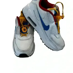 Nike Air Max 90 Toggle Slip On Kids Unisex White Yellow Blue Size 5C