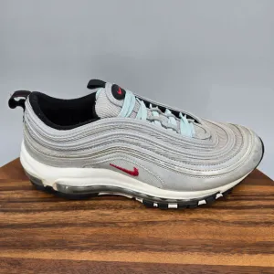 Nike Air Max 97 Shoes Youth 7Y Silver Bullet Leather Lace Up Athletic Sneakers