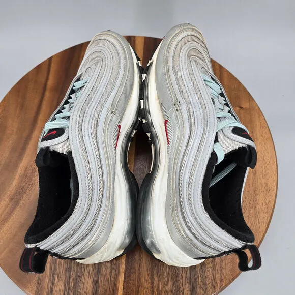 Nike Air Max 97 Shoes Youth 7Y Silver Bullet Leather Lace Up Athletic Sneakers