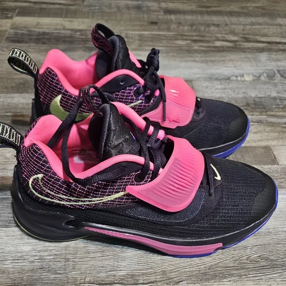 Nike Black and Pink Sneakers with Sleek Design, Unisex Yout