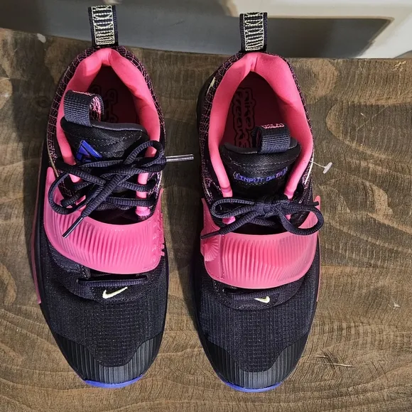 Nike Black and Pink Sneakers with Sleek Design, Unisex Yout
