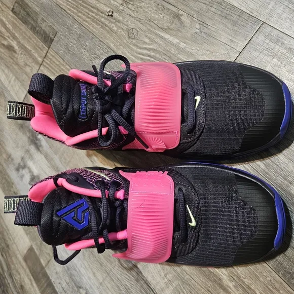 Nike Black and Pink Sneakers with Sleek Design, Unisex Yout